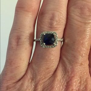 Sterling silver sapphire ring. Size 7.